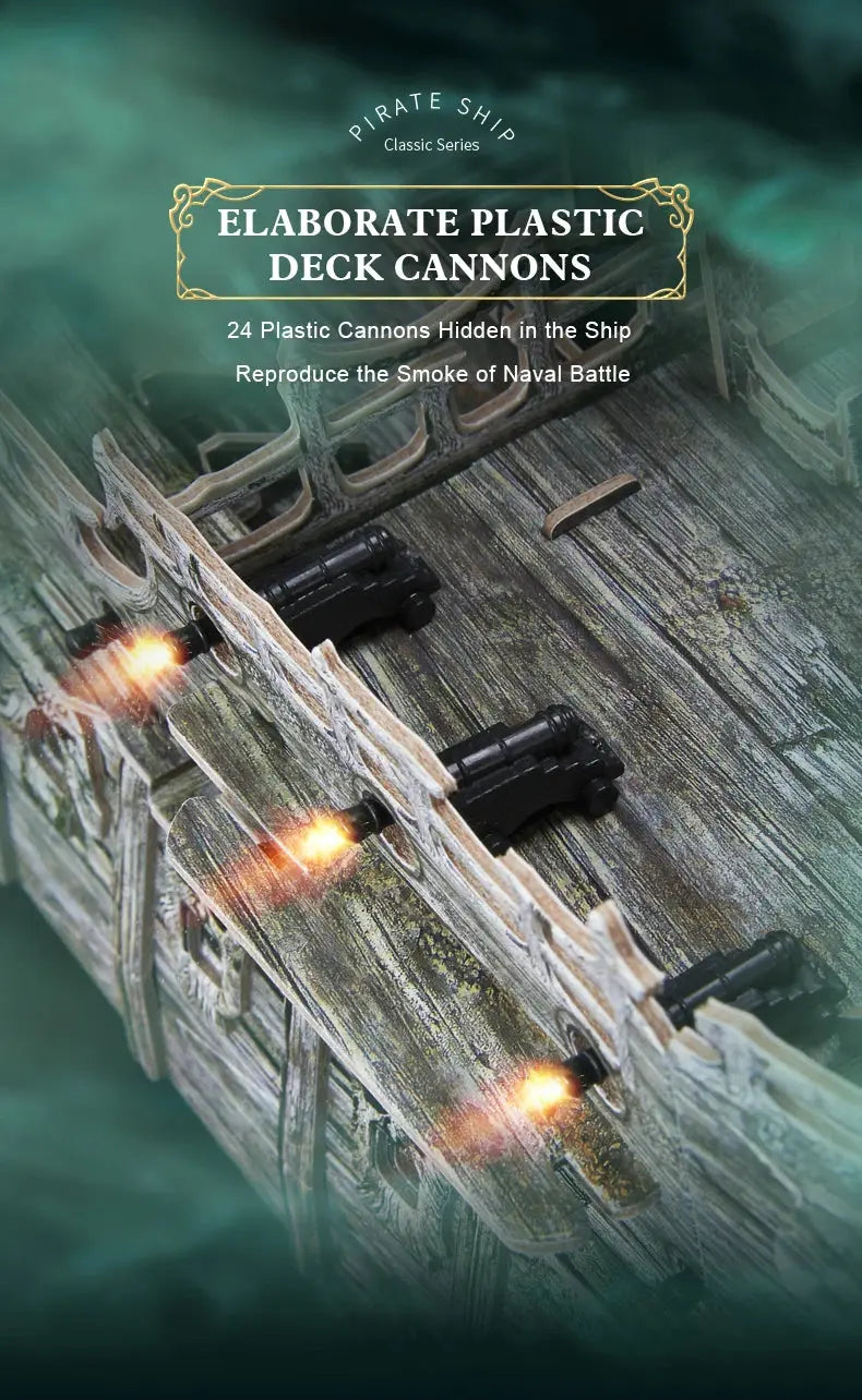 Green LED Flying Dutchman Pirate Ship Model to assemble