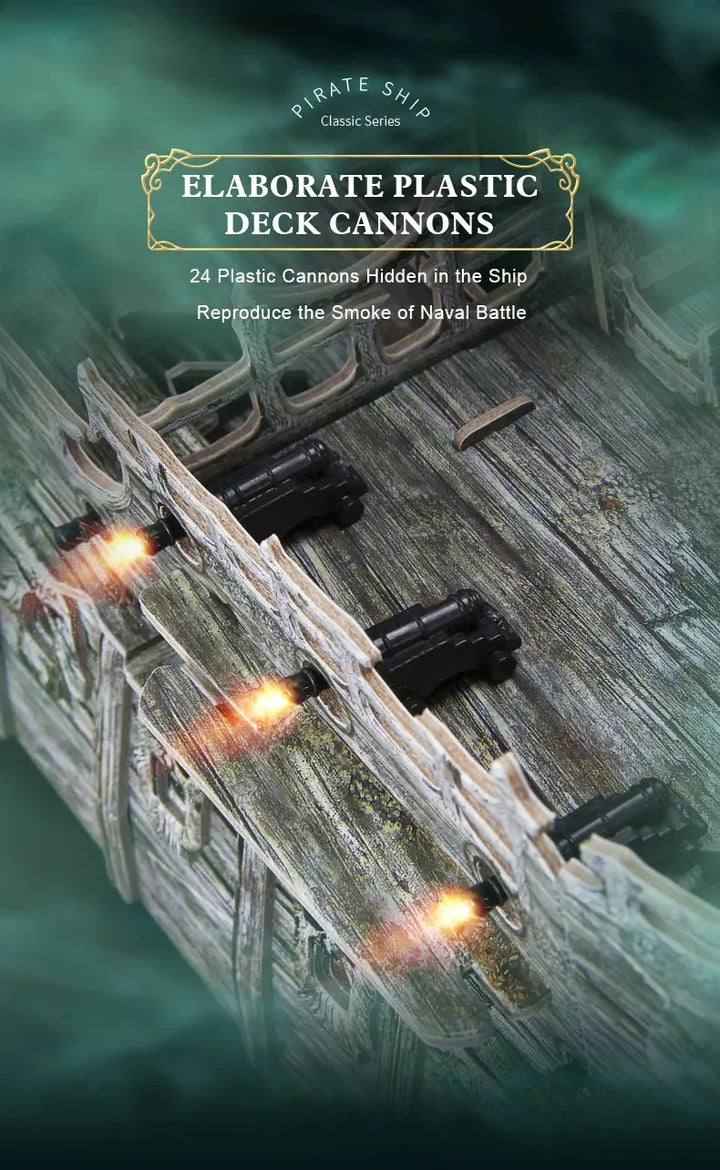 Green LED Flying Dutchman Pirate Ship Model to assemble