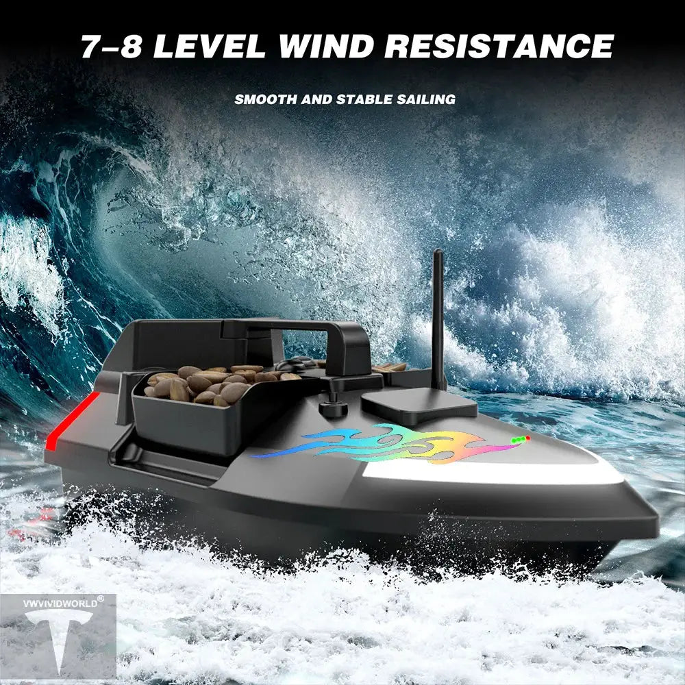 GPS Fishing Bait Boat – 2KG Capacity, 40 Waypoints & Auto Return - Model to assemble