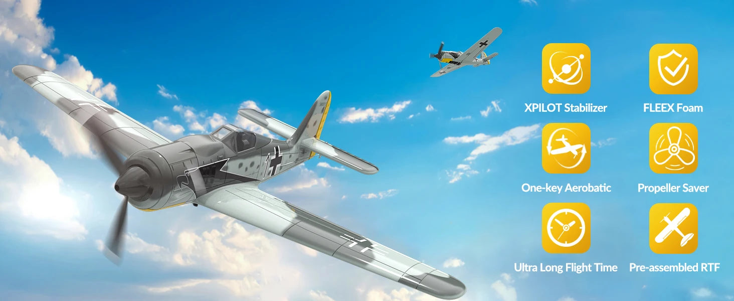 Volantex New Spitfire RC Plane EPP 400mm Wingspan RC Fighter One Key Aerobatic 2.4G 4CH RTF Warbird Plane Model to assemble
