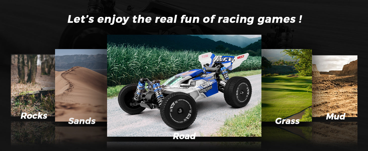 WLtoys144011 1/14 4WD RC Cars for Adults , Max 43 Mph Off-road Fast RC Car,Upgraded version(144001V2) ,Suitable for Outdoors Model to assemble