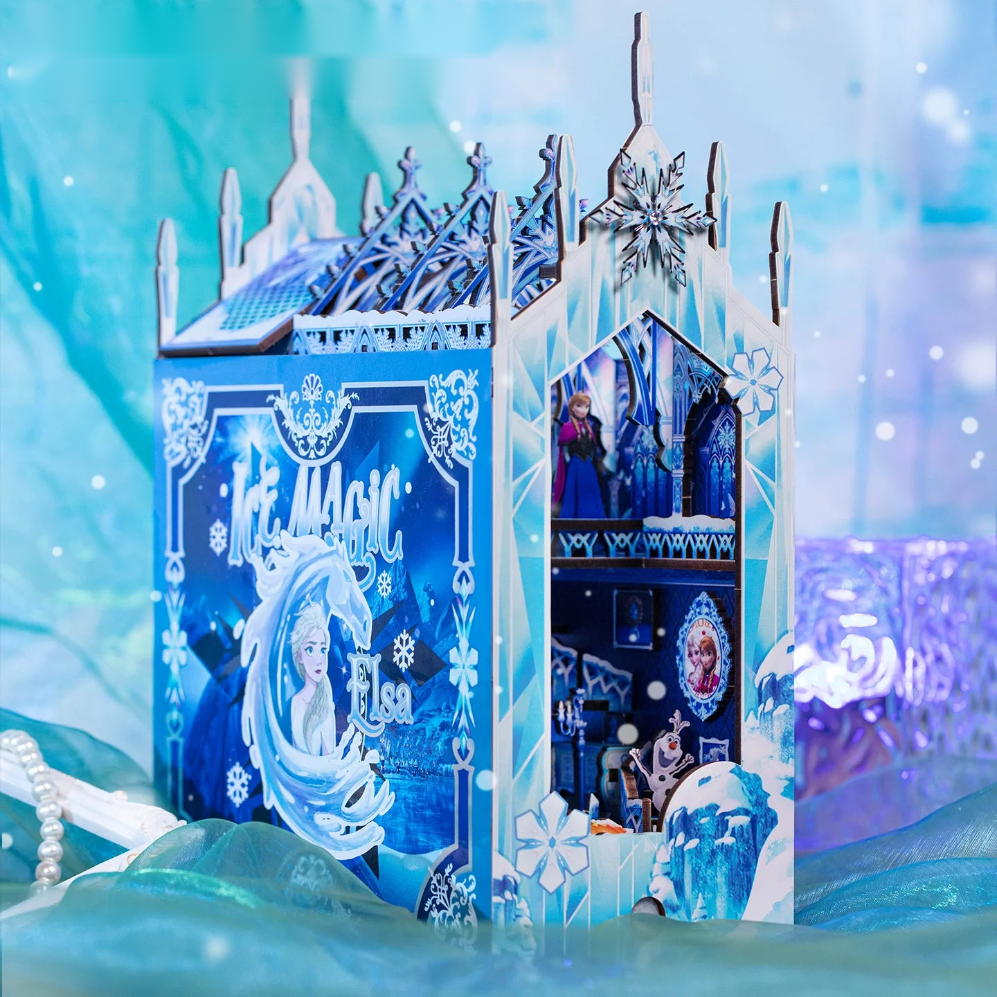 Frozen DIY Book Nook Kit with Induction LED Light Model to assemble