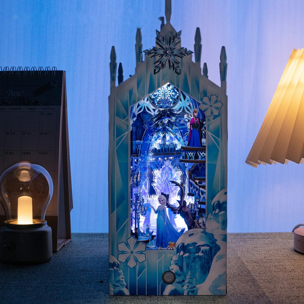 Frozen DIY Book Nook Kit with Induction LED Light Model to assemble