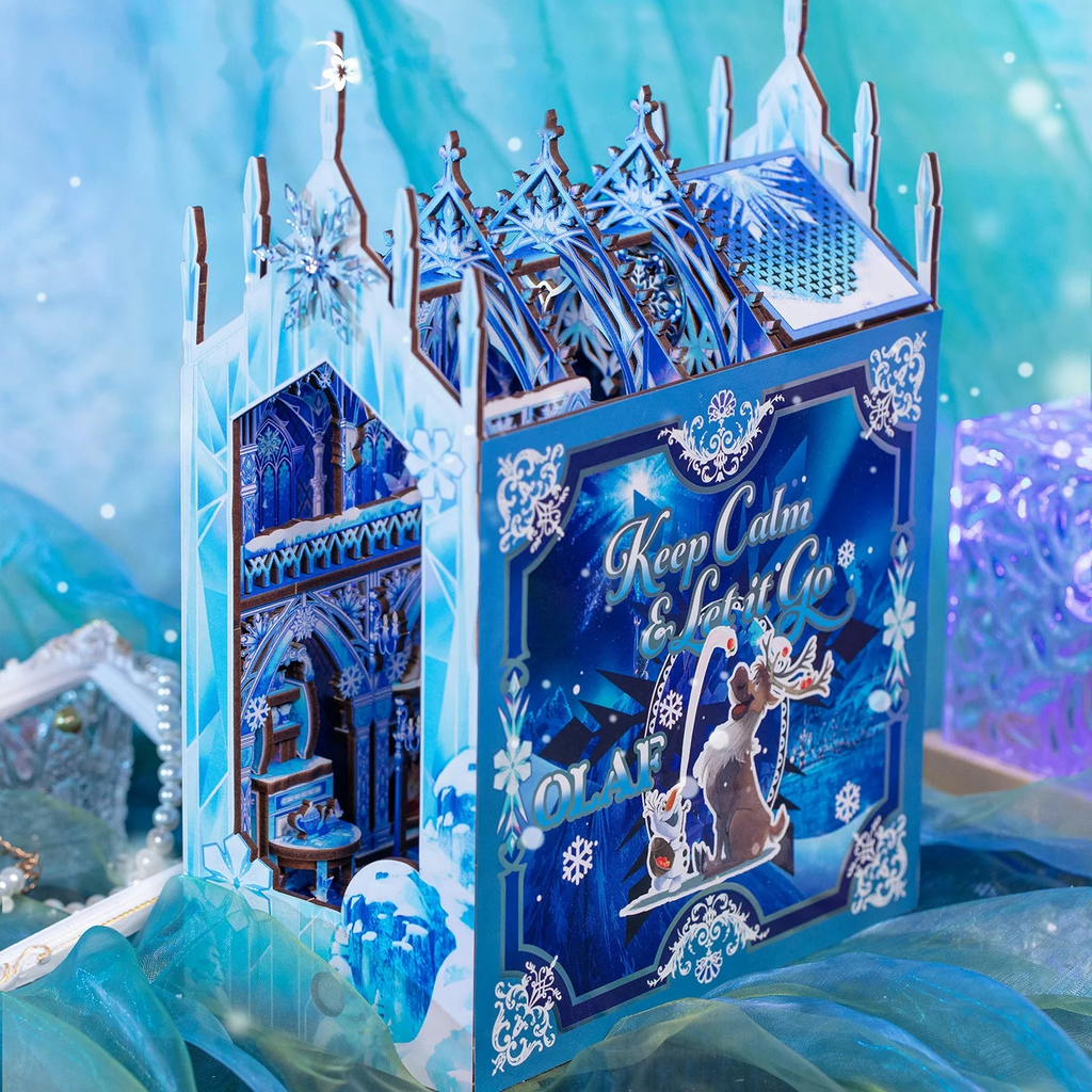 Frozen DIY Book Nook Kit with Induction LED Light Model to assemble